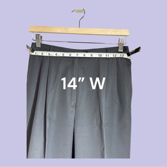 Le Painty Paris 100% Wool Gray Pleated Dress Slacks Made in France Size 10 - Picture 3 of 6